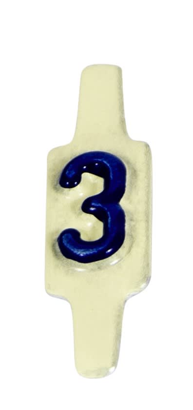 AGI Robur - Caractère amovible à languette pliable pour plaquette 222801. Chiffre 3. Par 25