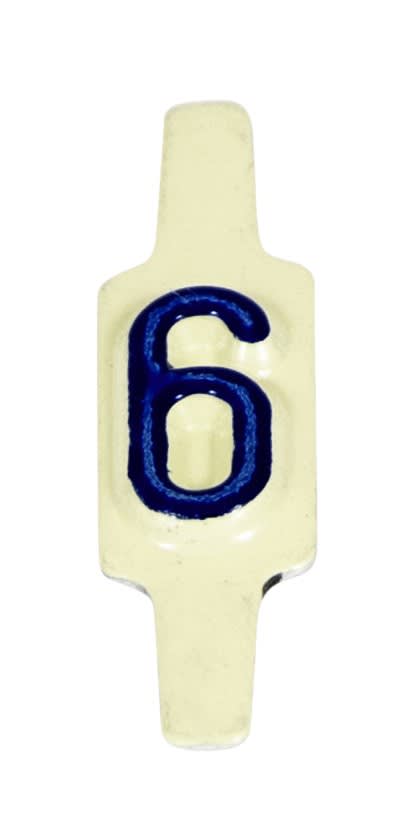 AGI Robur - Caractère amovible à languette pliable pour plaquette 222801. Chiffre 6. Par 25