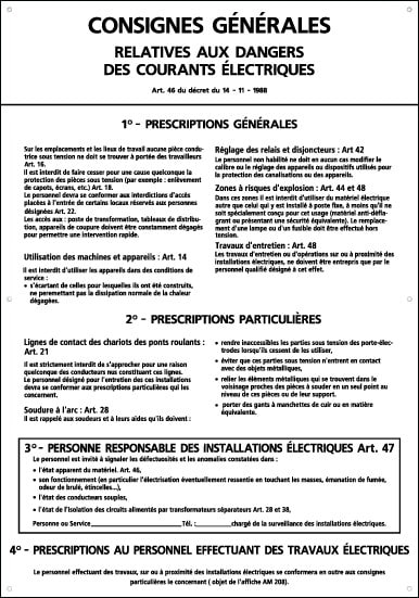 AGI Robur - Plaque PVC ''Consignes générales relatives aux dangers?'' 350 x 500 x 1 mm