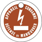 AGI Robur - Macaron de condamnation en PVC diam 80 mm. Trou de fixation diam 10 mm