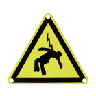 AGI Robur - Triangle aluminium ''Homme foudroyé'', 3 trous, anti UV, 100 x 100 x 1 mm