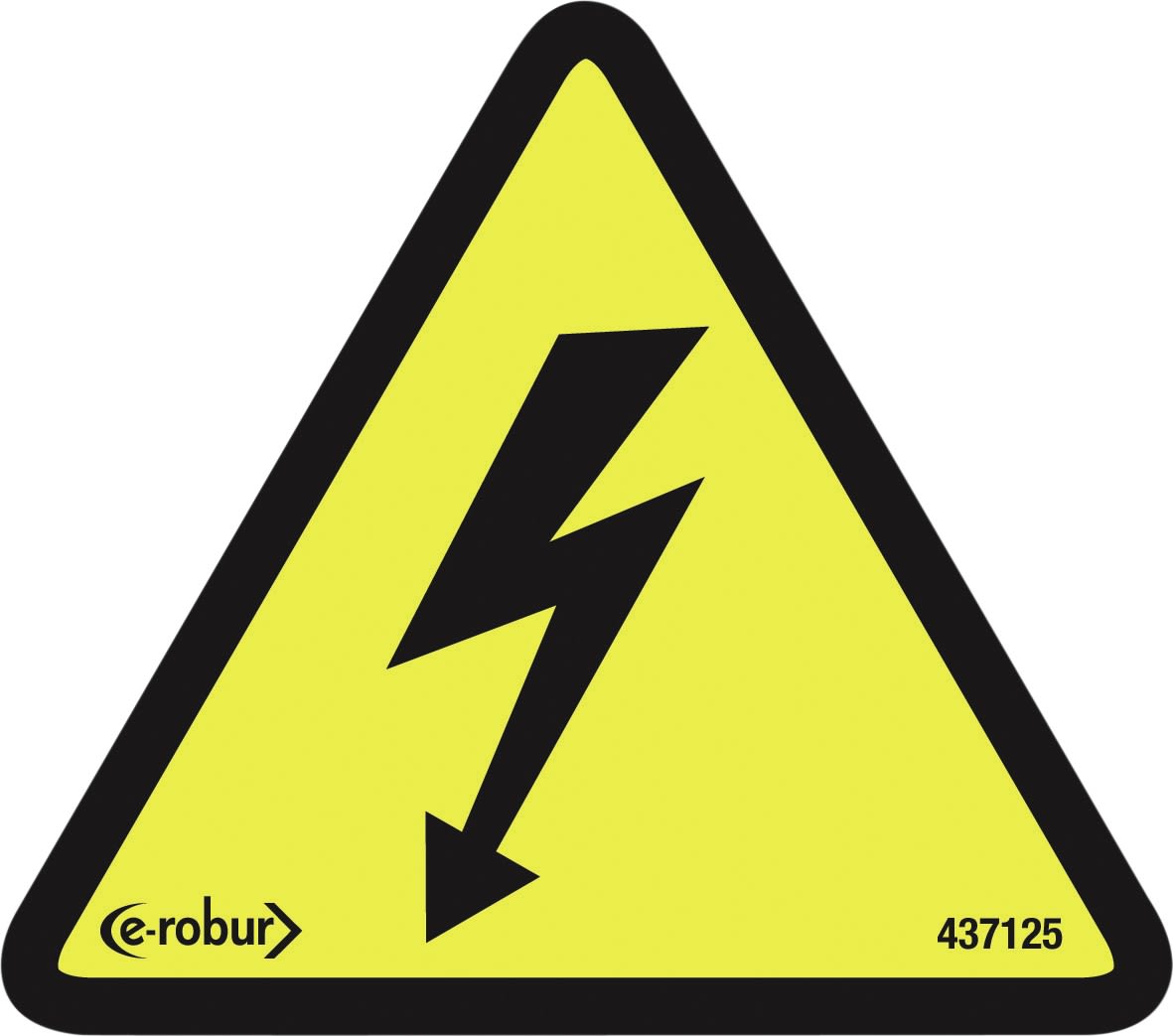 AGI Robur - Boite de 20 étiquettes triangle autocollant 100x100x100 mm, Homme foudroyé