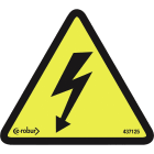 AGI Robur - Boite de 20 étiquettes triangle autocollant 100x100x100 mm, Homme foudroyé