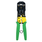 AGI Robur - Pince à sertir à cliquet connecteurs RJ 45-12-11, coupe, dénude, sertit