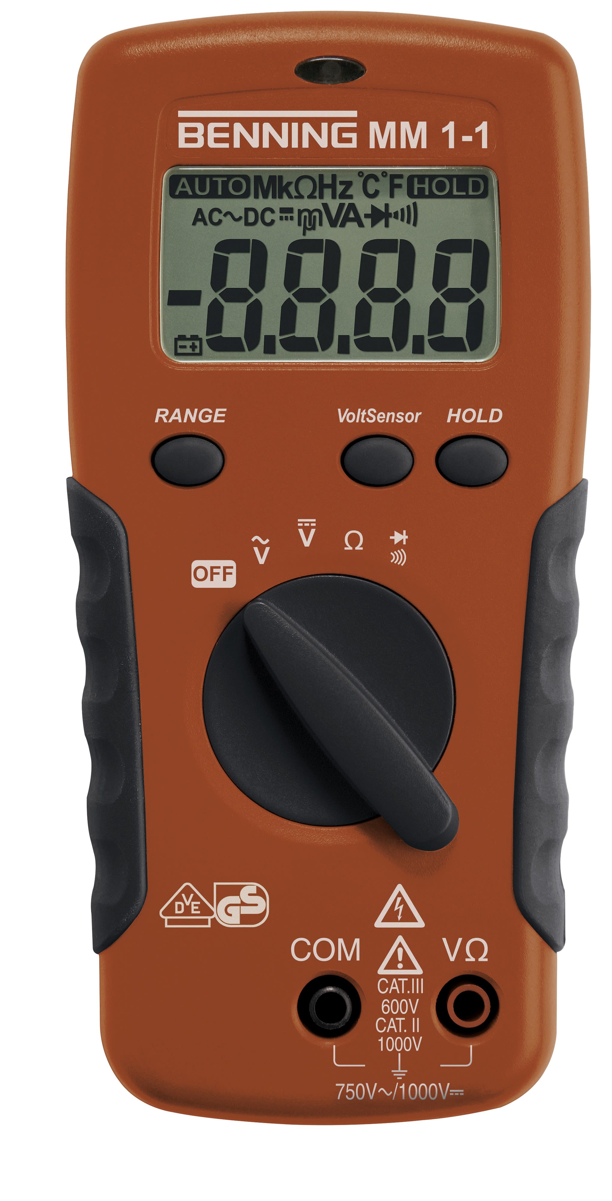 AGI Robur - Multimètre Cat III 600V, 0,1mV-750V AC, détecteur de courant sans contact.