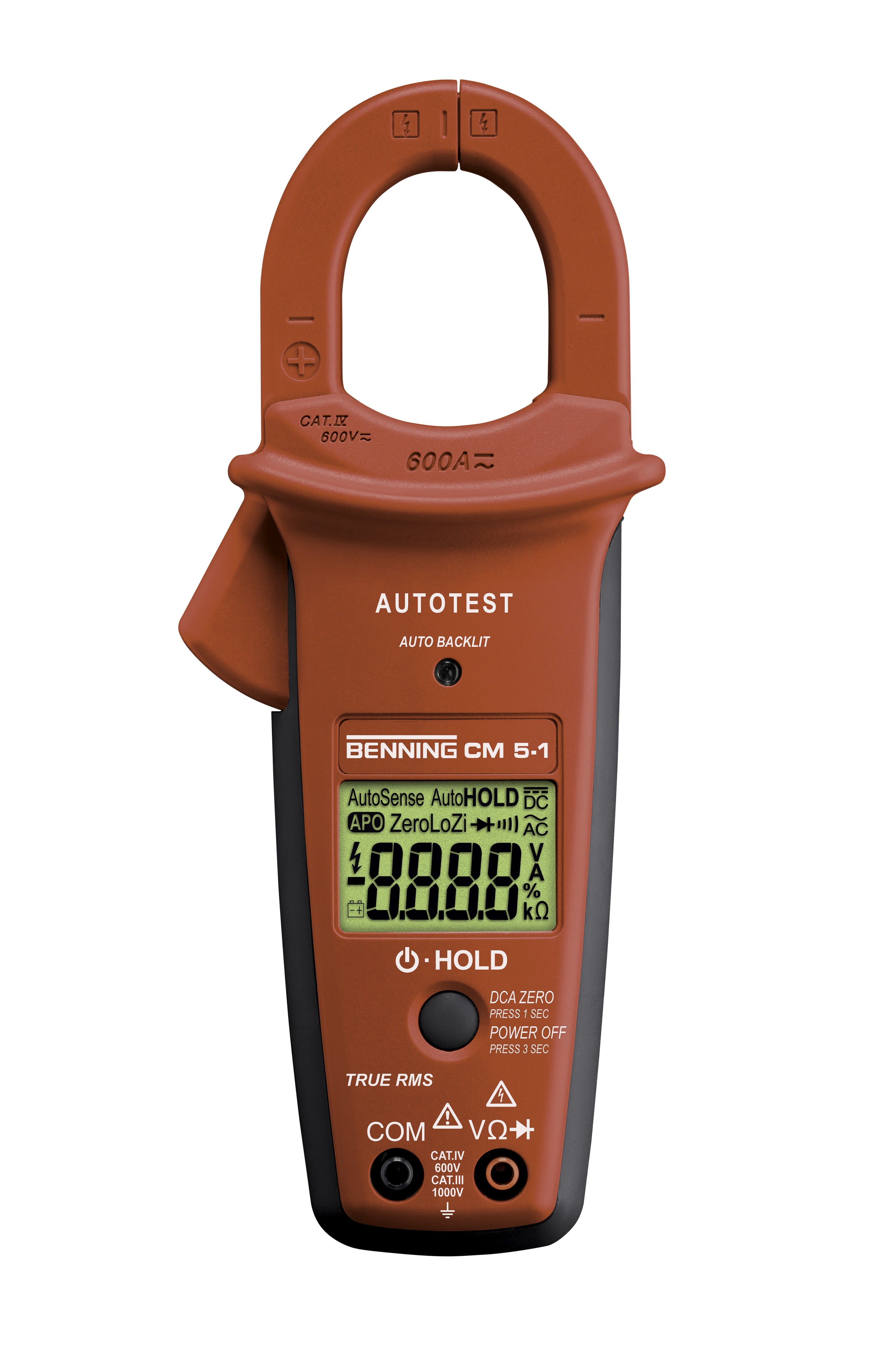 AGI Robur - Multimètre à pince CAT IV 600V, 1,3V-750V AC, 0,9A-600A AC