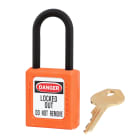 AGI Robur - Cadenas de consignation orange, non conducteur, anse résine 6 mm, corps résine