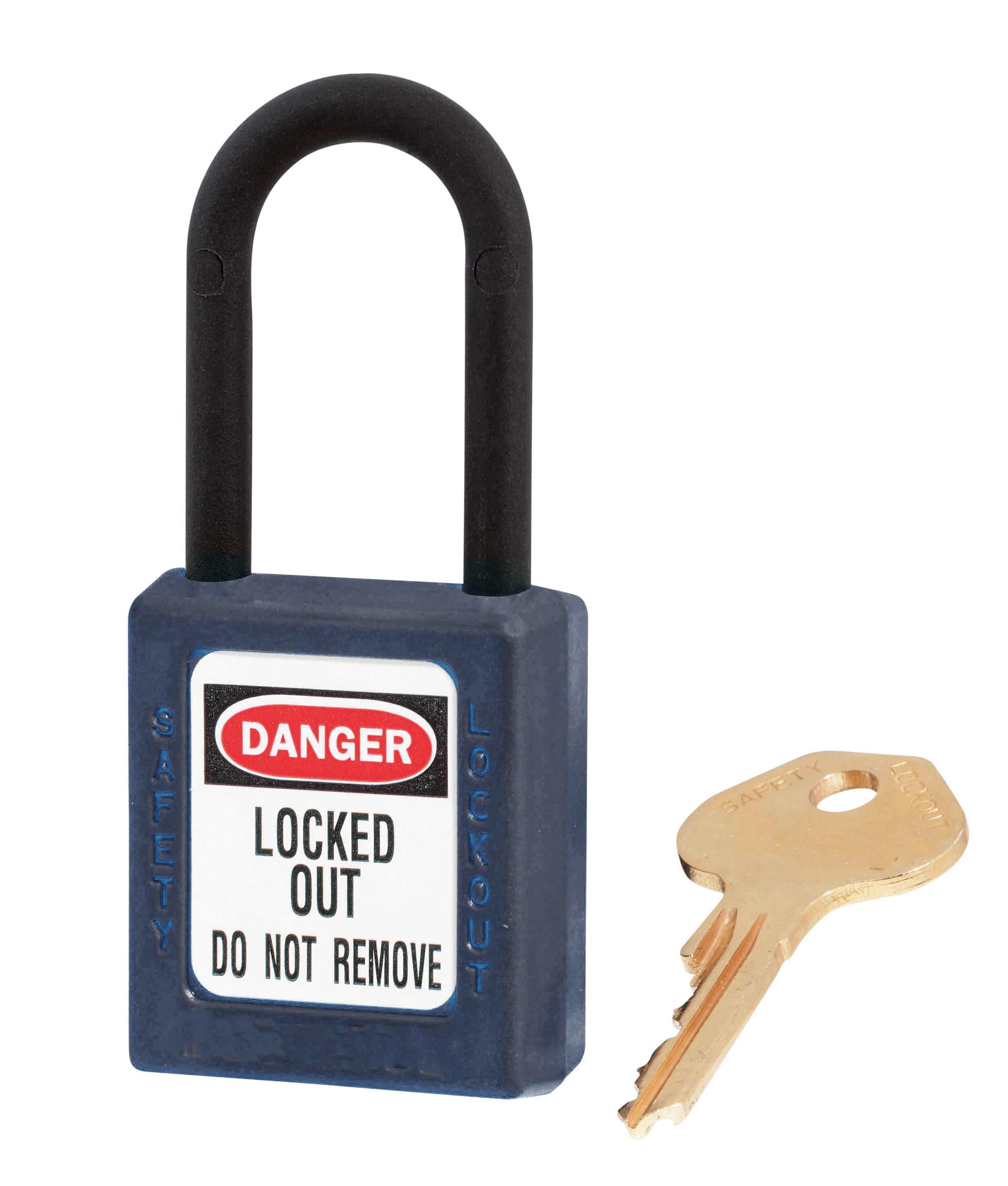 AGI Robur - Cadenas de consignation noir, non conducteur, anse résine 6 mm, corps résine