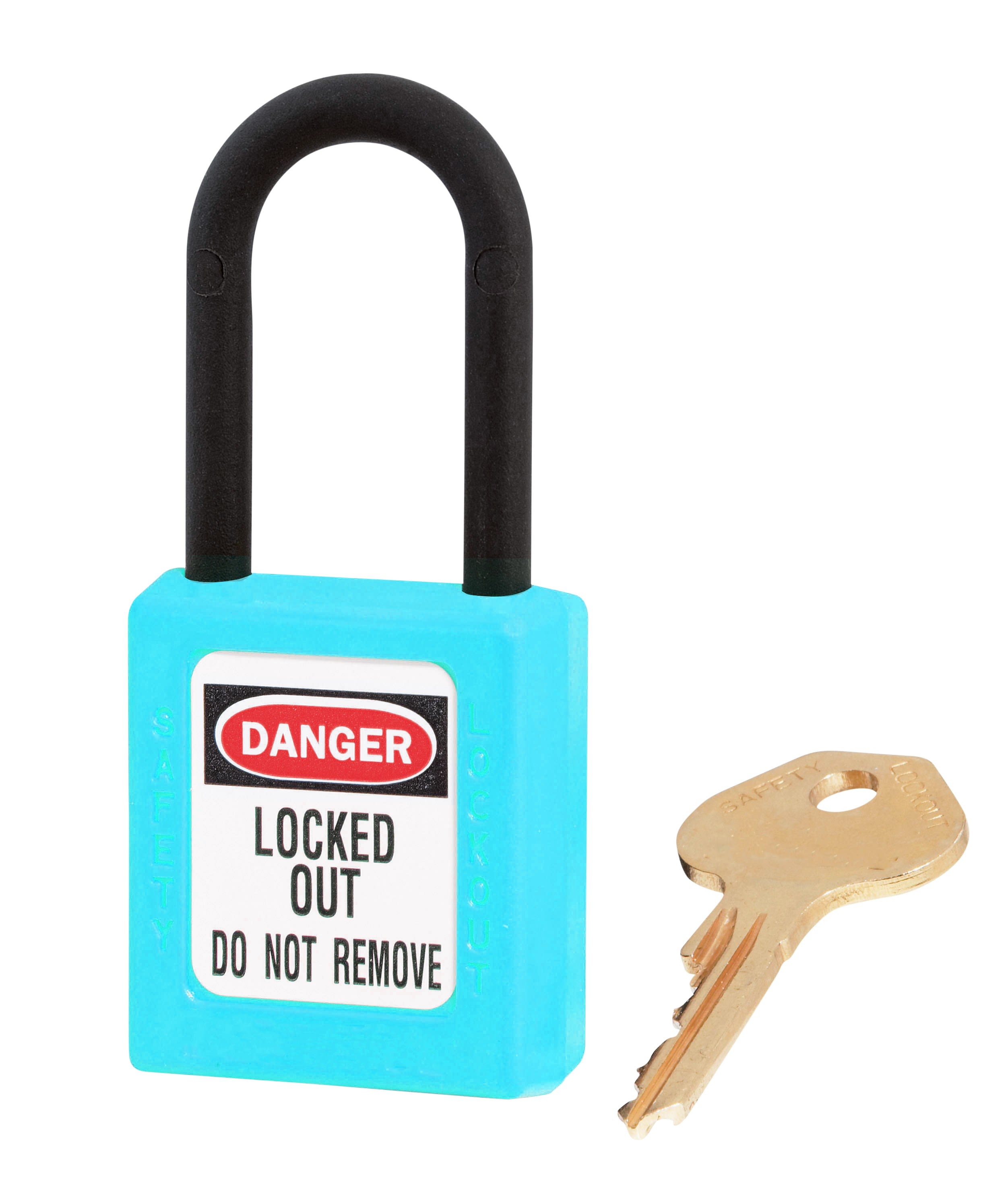 AGI Robur - Cadenas de consignation turquoise, non conducteur, anse 6 mm et corps résine