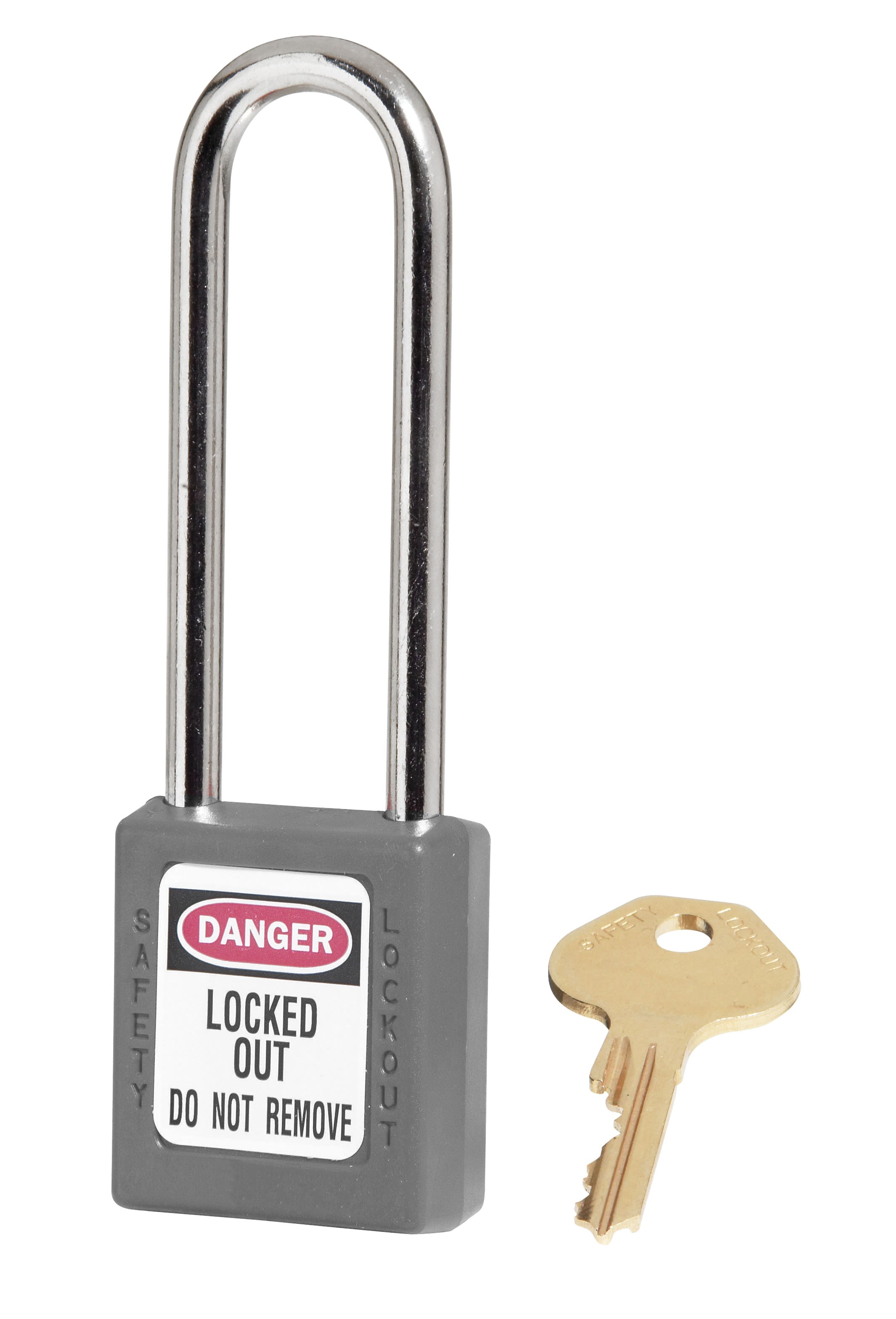 AGI Robur - Cadenas de consignation noir, anse acier 4 mm , long. 76 mm, corps résine