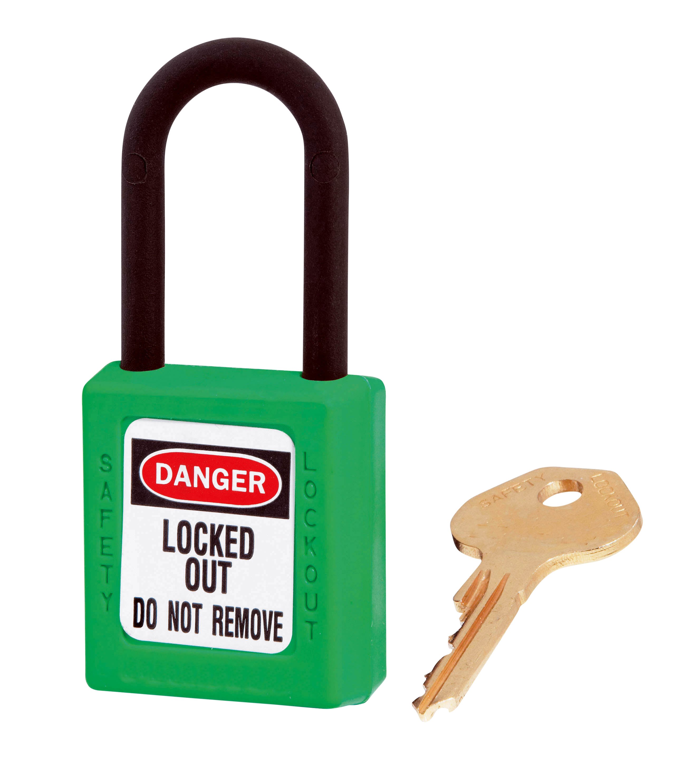 AGI Robur - Cadenas de consignation vert, anse résine 6 mm, corps résine, avec une clé n.2