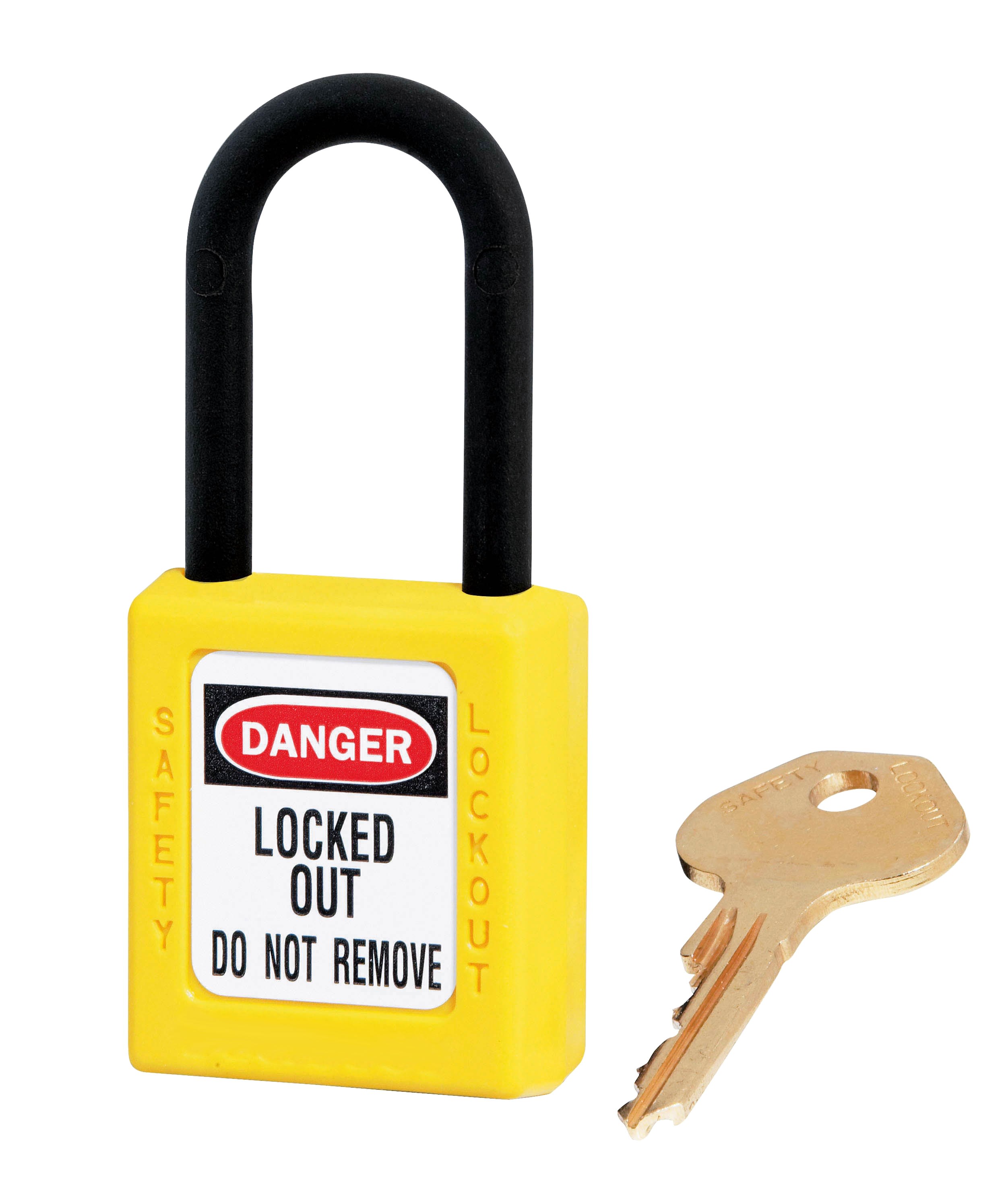 AGI Robur - Cadenas de consignation jaune, non conducteur, anse résine 6 mm, corps résine