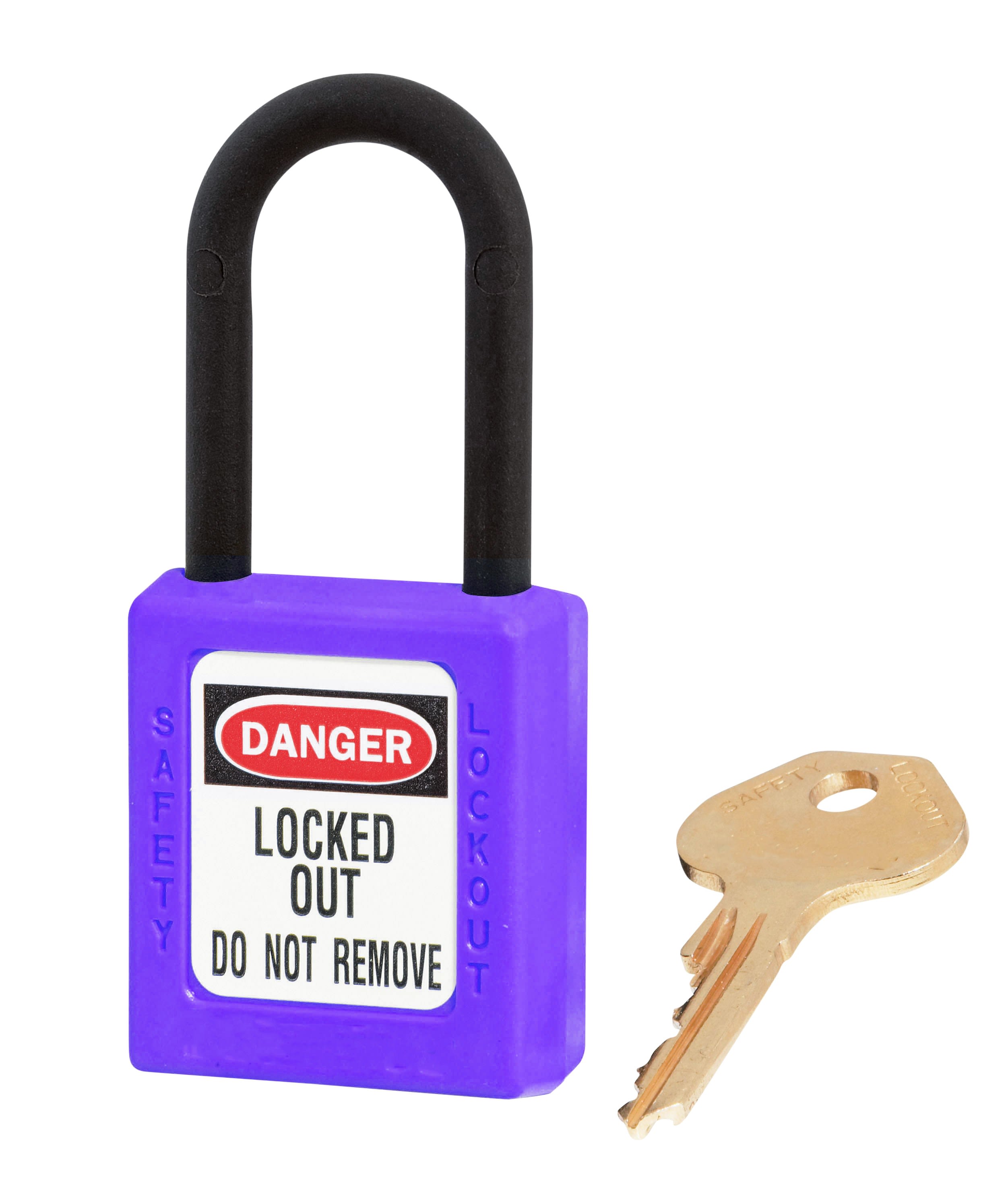 AGI Robur - Cadenas de consignation violet, non conducteur, anse résine 6 mm, corps résine