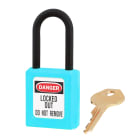AGI Robur - Cadenas de consignation turquoise, non conducteur, anse 6 mm et corps résine