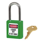 AGI Robur - Cadenas de consignation vert, anse acier 4 mm et corps résine, clé N°10