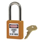 AGI Robur - Cadenas de consignation orange, anse acier 4 mm et corps résine, clé N°12