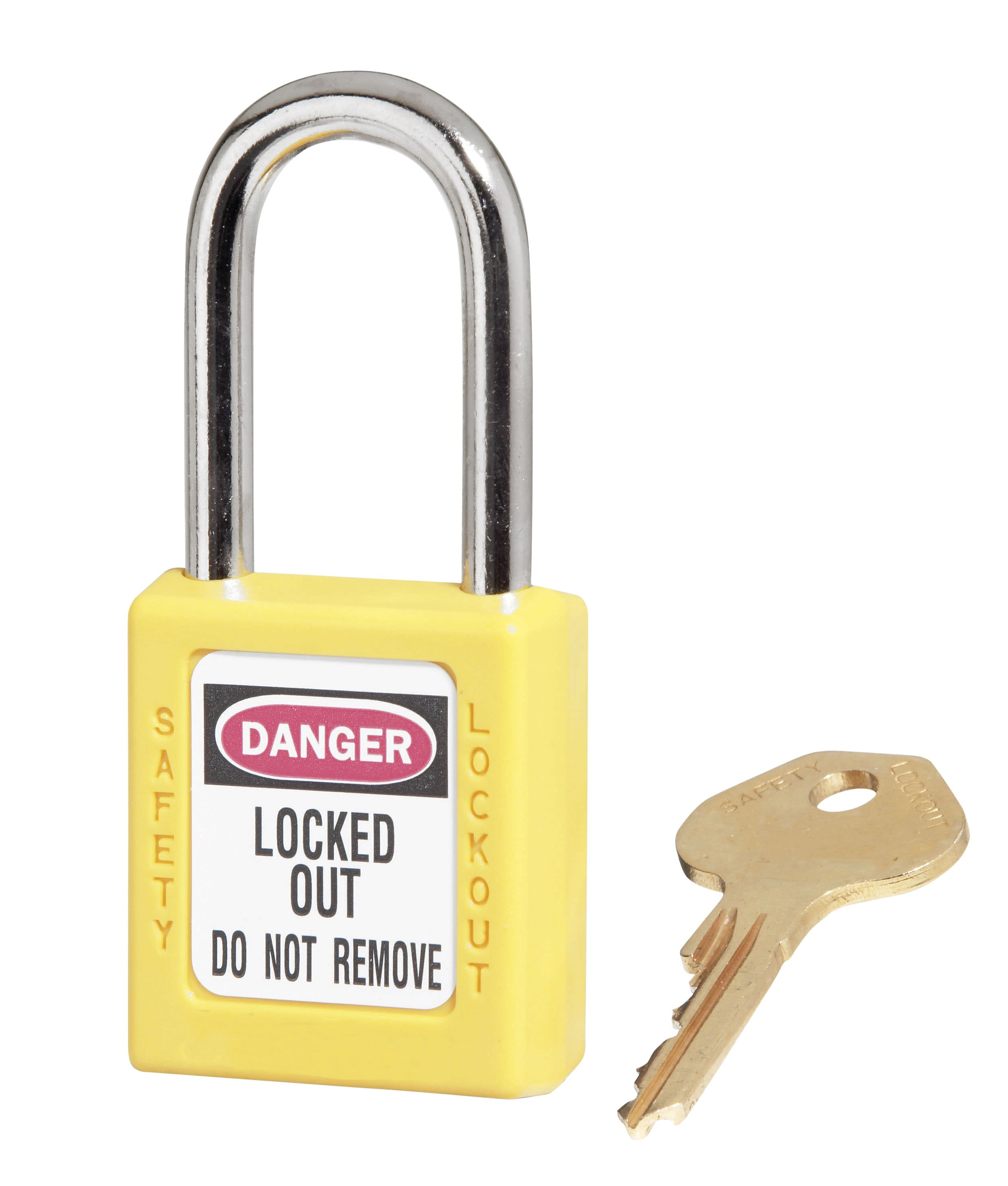 AGI Robur - Cadenas de consignation bleu, anse acier 4 mm et corps résine, une clé