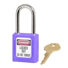 AGI Robur - Cadenas de consignation violet, anse acier 4 mm et corps résine, une clé