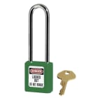 AGI Robur - Cadenas de consignation vert, anse acier 4 mm , long. 76 mm, corps résine