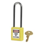 AGI Robur - Cadenas de consignation jaune, anse acier 4 mm , long. 76 mm, corps résine