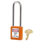 AGI Robur - Cadenas de consignation orange, anse acier 4 mm , long. 76 mm, corps résine