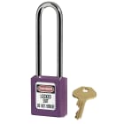 AGI Robur - Cadenas de consignation violet, anse acier 4 mm , long. 76 mm, corps résine