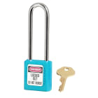 AGI Robur - Cadenas de consignation turquoise, anse acier 4 mm , long. 76 mm, corps résine
