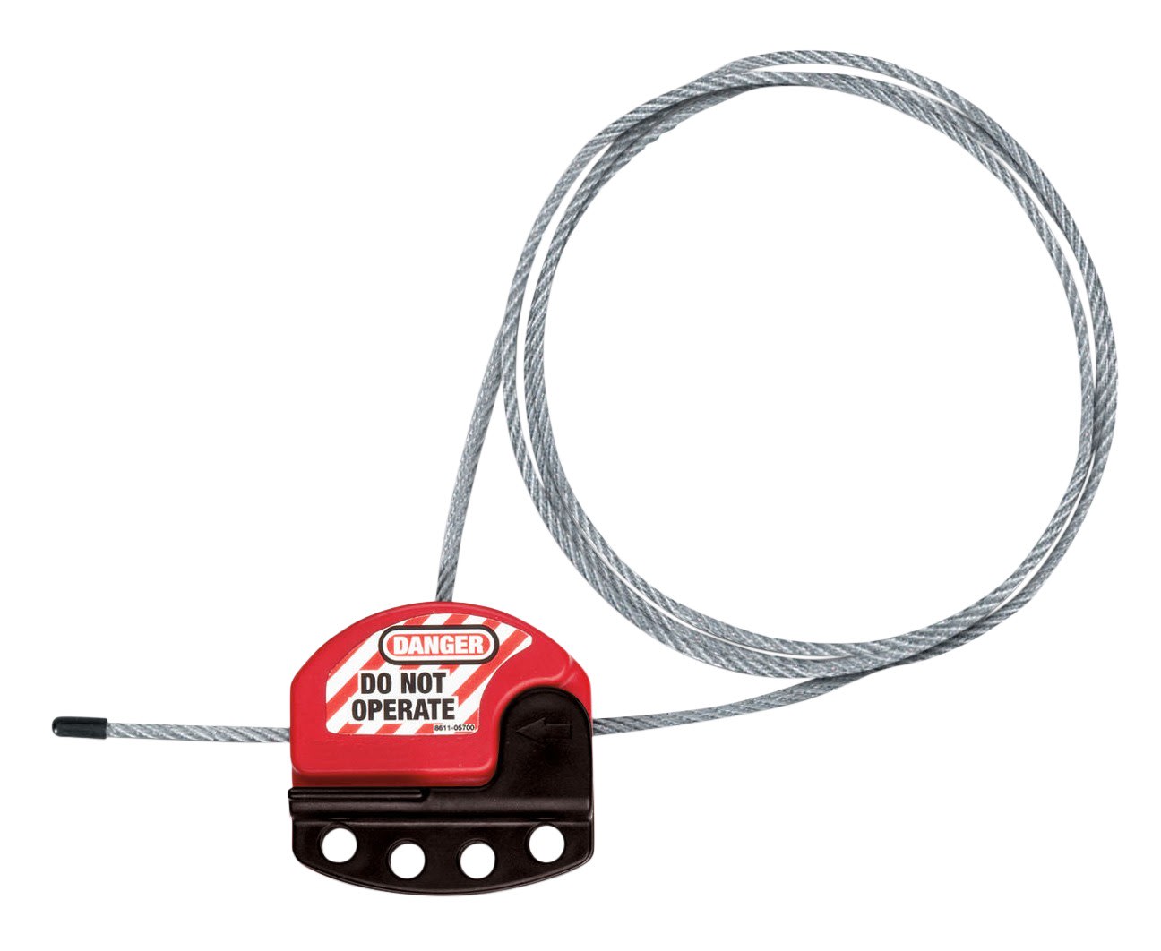 AGI Robur - Câble de consignation acier revêtu vinyle, diam. 4 mm, long. 1.80 m, ajustable