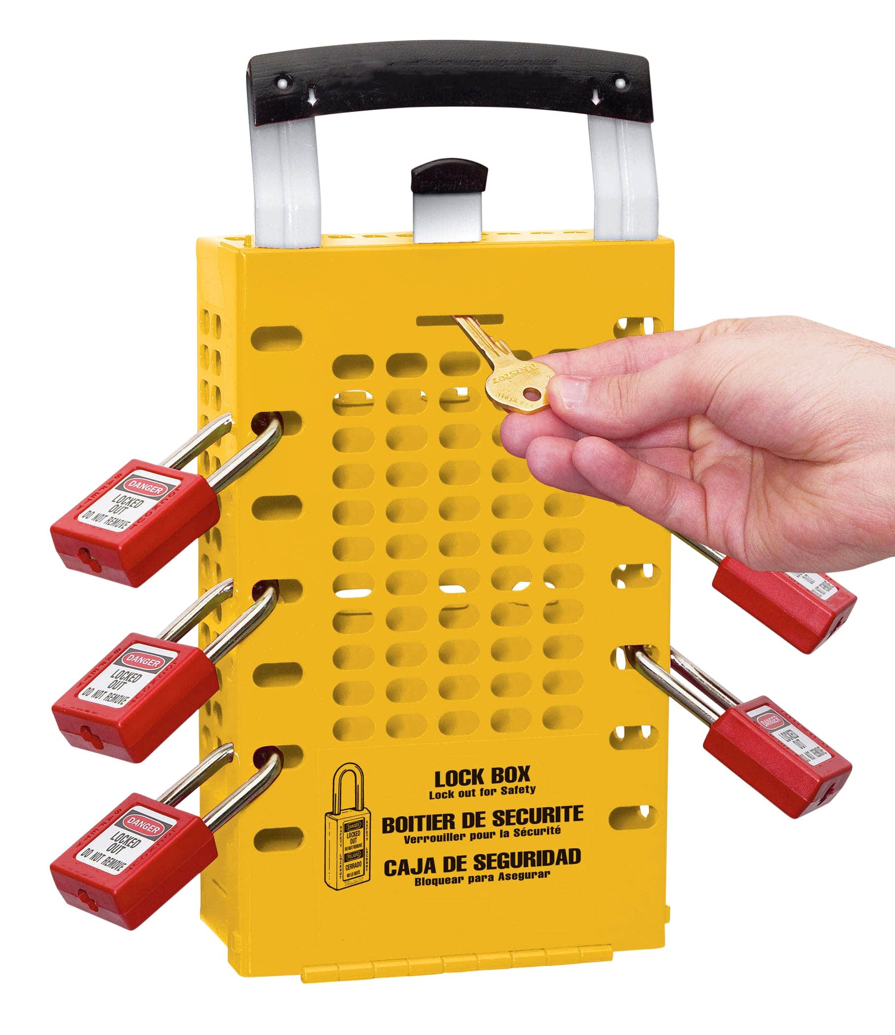 AGI Robur - Boite de consignation. Peut se fixer au mur ou être transportée. Cap. 14 cadenas