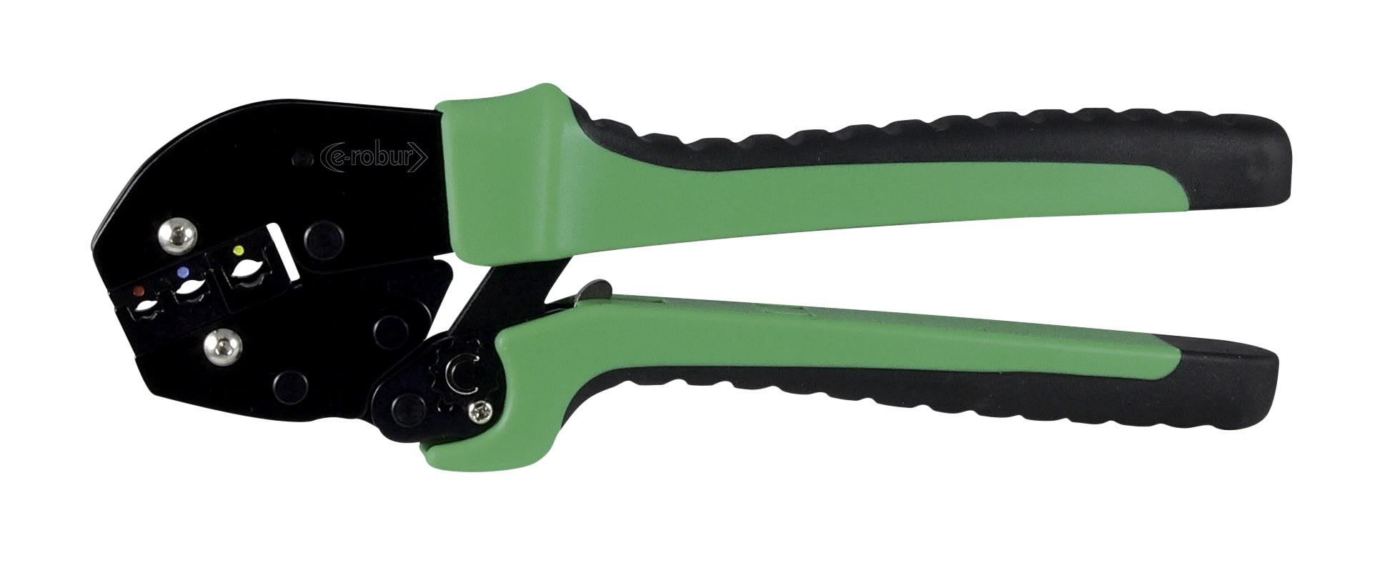 AGI Robur - Pince à sertir à cliquet pour cosses isolées cap 0,5 à 6,0 mm², manche bimatière