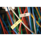 AGI Robur - Ruban adhésif 8m, fond jaune lettres noir larg. 18mm