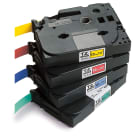 AGI Robur - Ruban laminé texte noir/fond jaune 12 mm x 8 m, adhésif puissant.