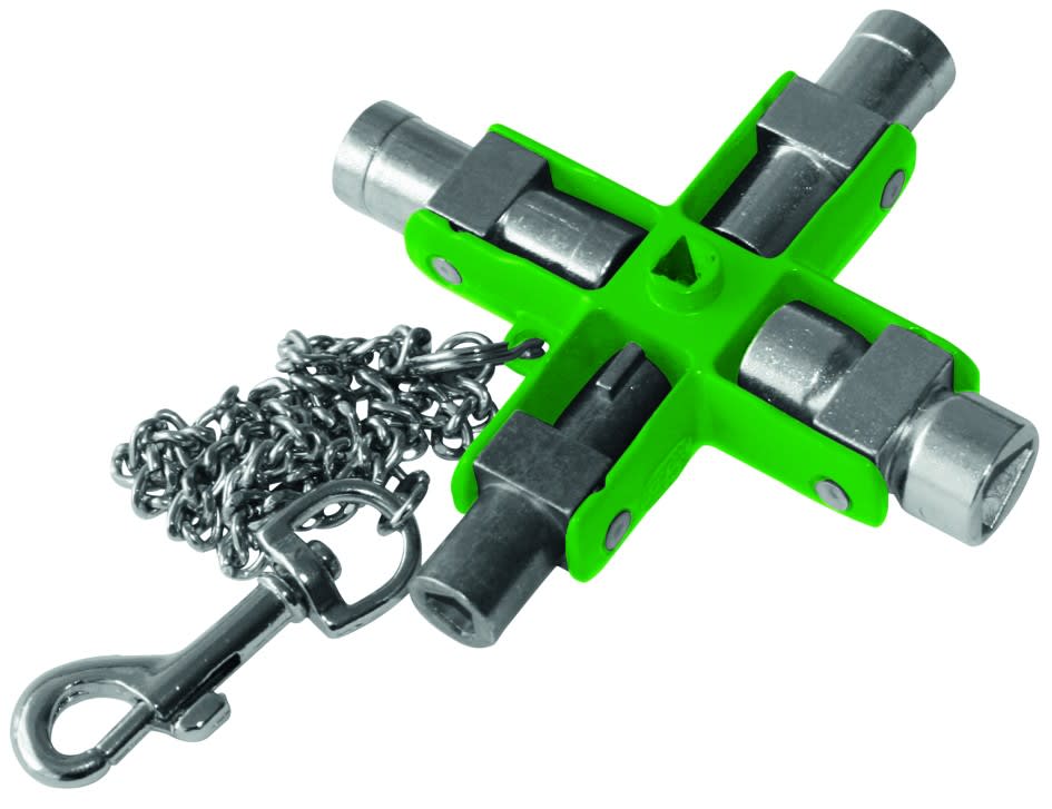 AGI Robur - Clé en croix 9 empreintes, carrés, triangle D, baïonnette.