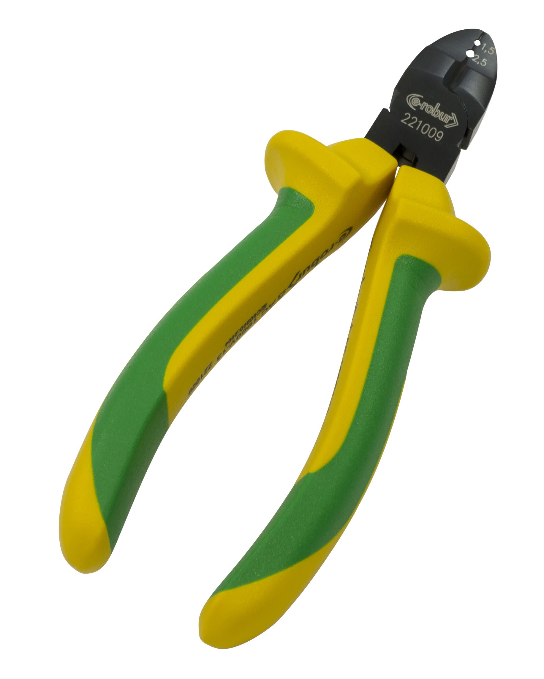AGI Robur - Pince multifonction isolée. Manches bimatière, acier poli noir. Coupe et dénude