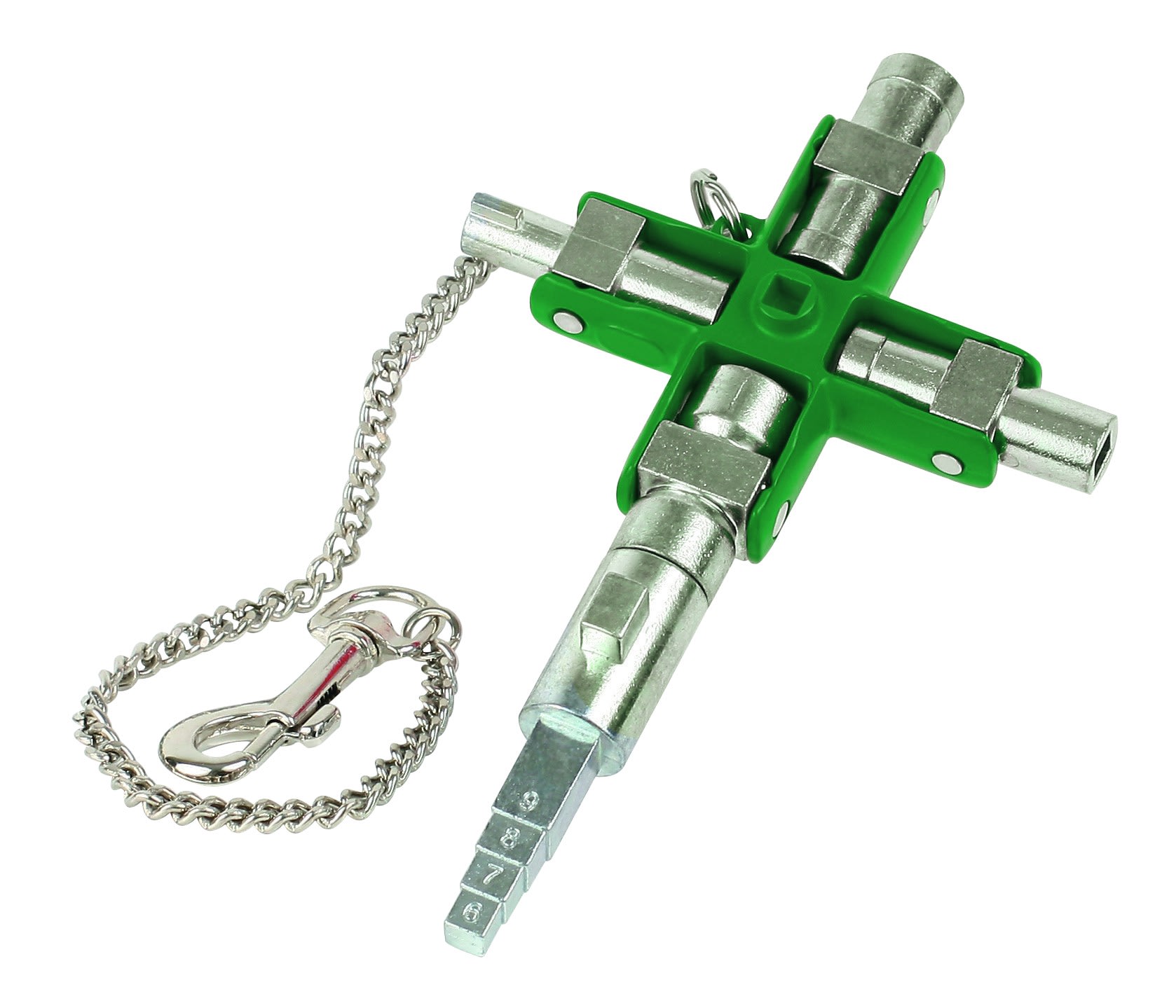 AGI Robur - Clé universelle pour armoires électriques, 8 empreintes