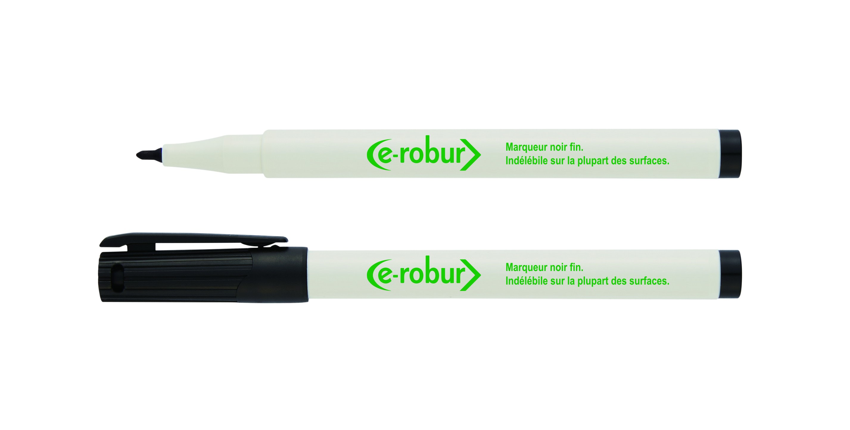 AGI Robur - Boite de 4 marqueurs noirs toutes surfaces lisses.