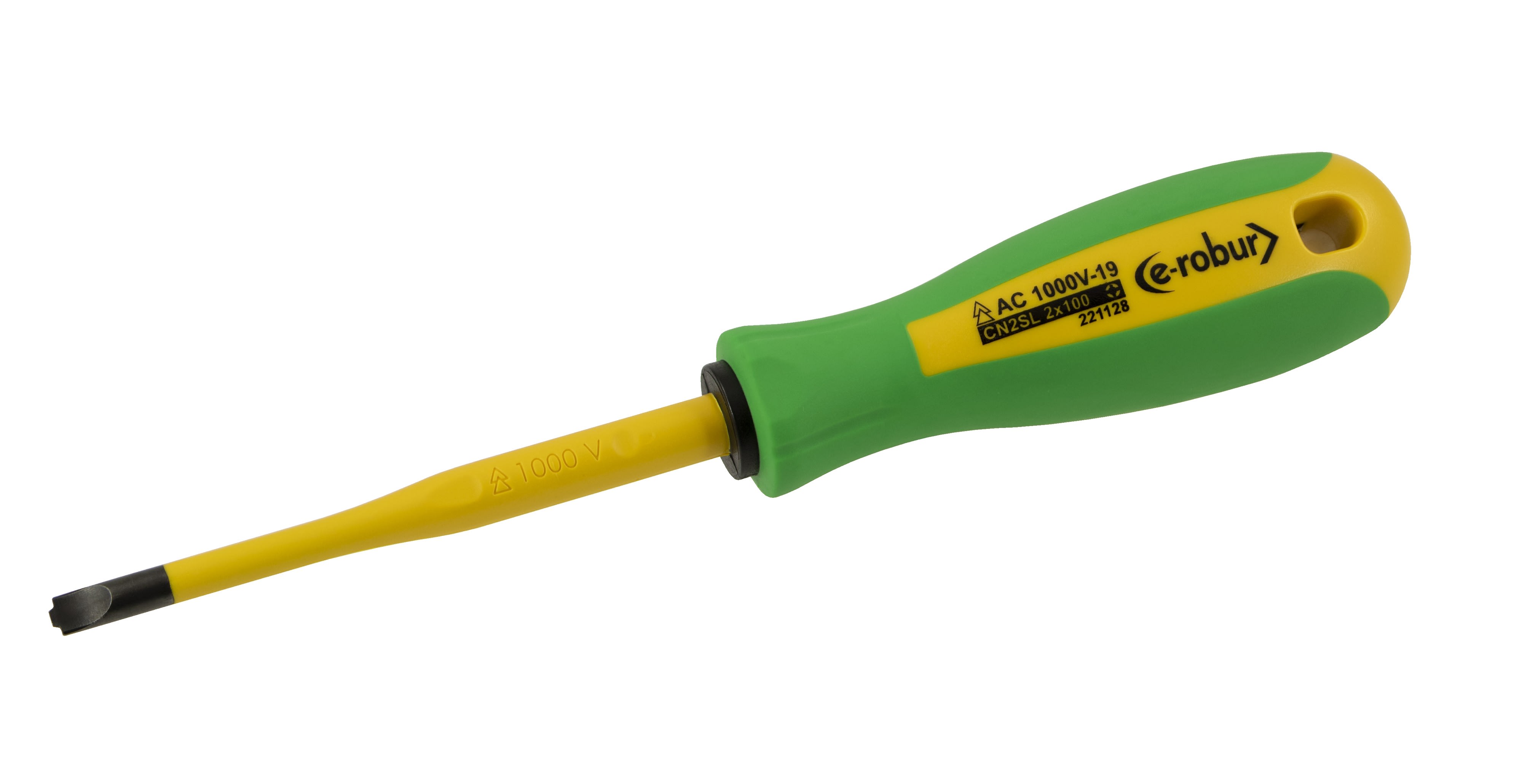 AGI Robur - Tournevis trimatière, isolant affleurant, mixte PZ 1, plat 4.5 x 80 mm