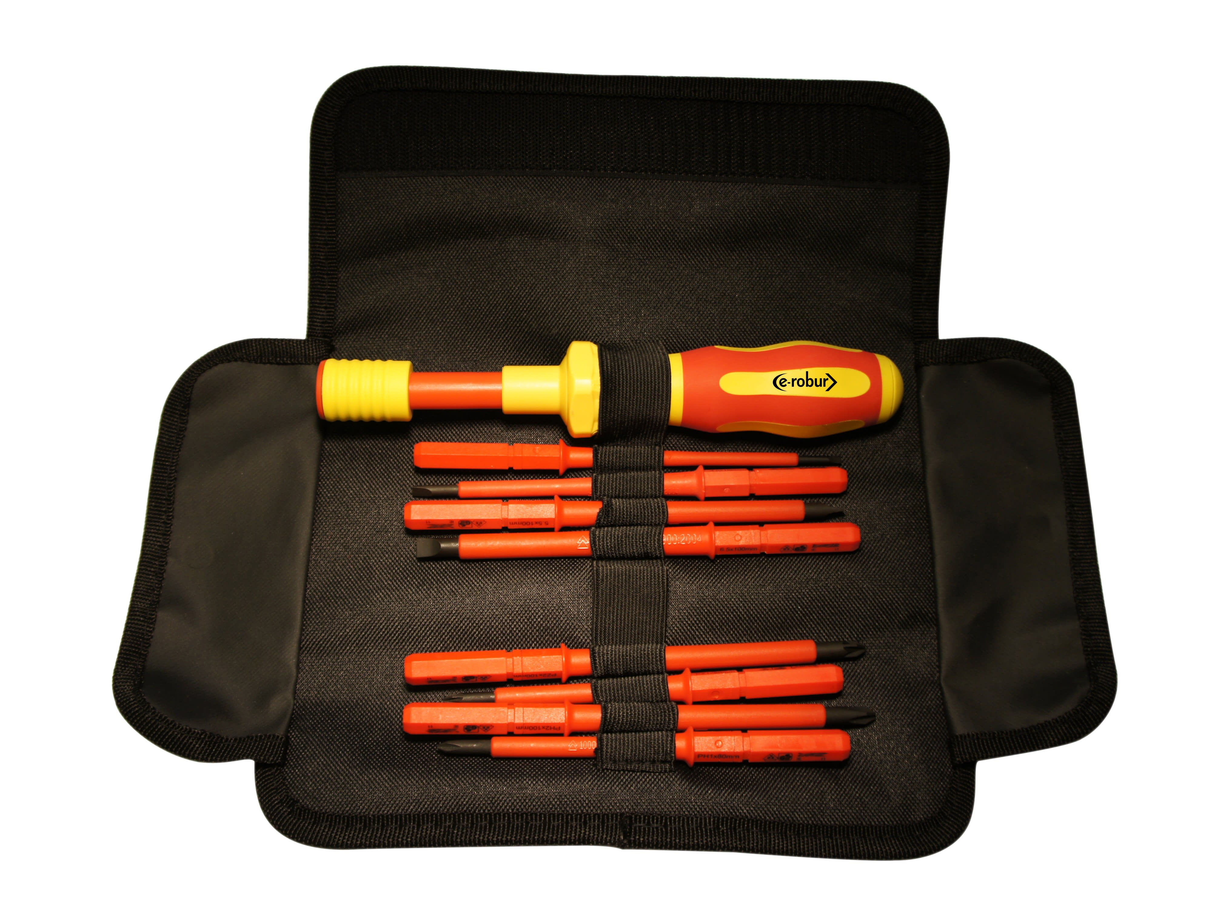 AGI Robur - Tournevis dynamométrique isolé, 1 à 5 Nm, livré en pochette avec 8 lames