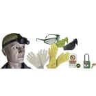 AGI Robur - Kit de sécurité électrique contenant lunettes, gants, cadenas et étiquettes.