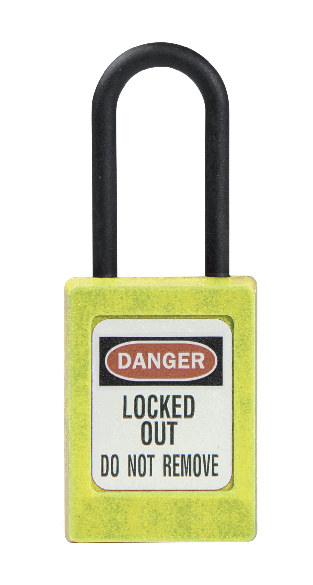 AGI Robur - Cadenas de consignation jaune, non conducteur, anse 4.8 mm, clé unique