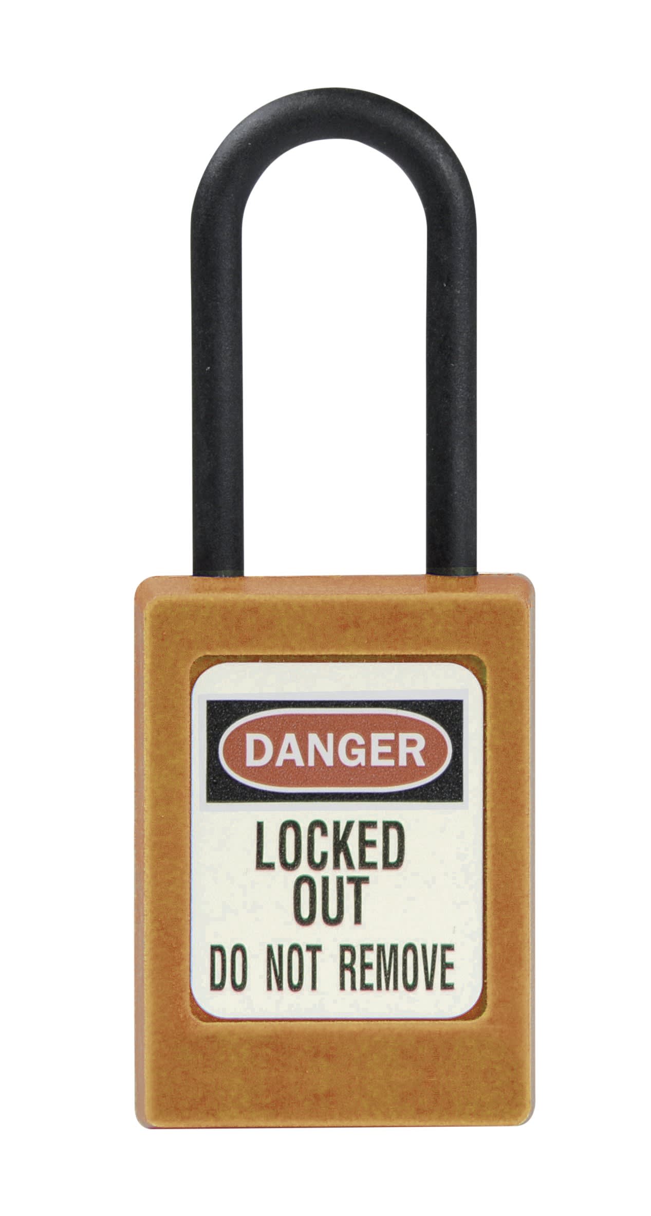 AGI Robur - Cadenas de consignation orange, non conducteur, anse 4.8 mm, clé unique