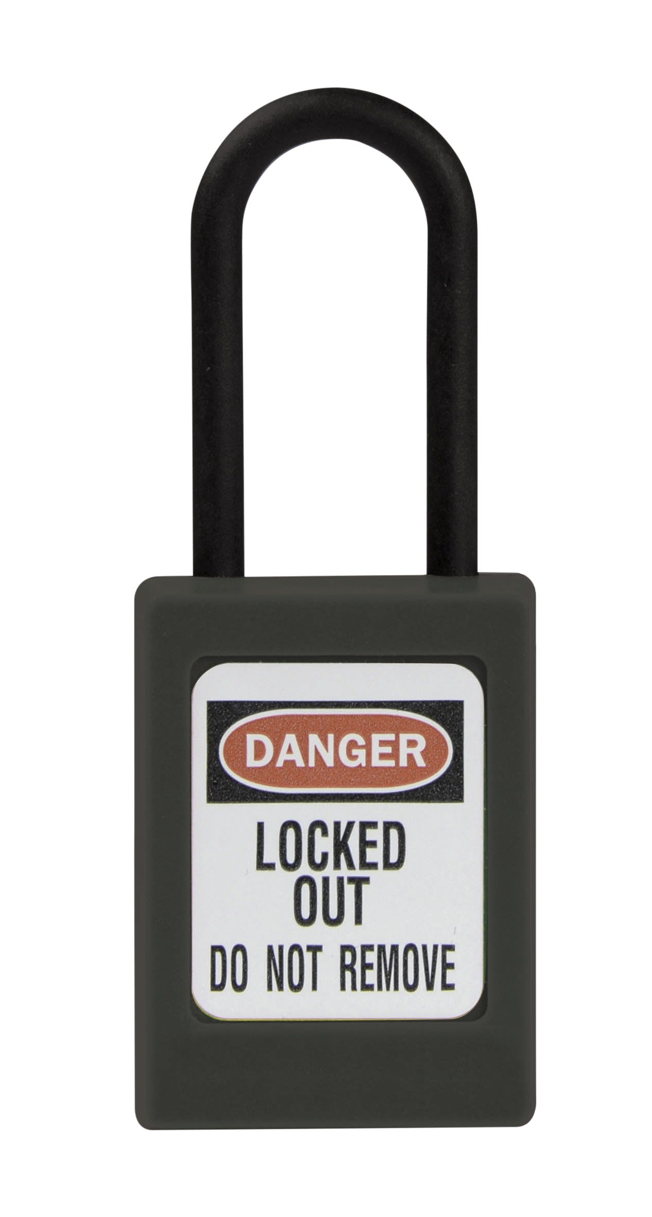 AGI Robur - Cadenas de consignation noir, non conducteur, anse 4.8 mm, clé unique