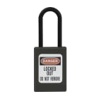 AGI Robur - Cadenas de consignation noir, non conducteur, anse 4.8 mm, clé unique