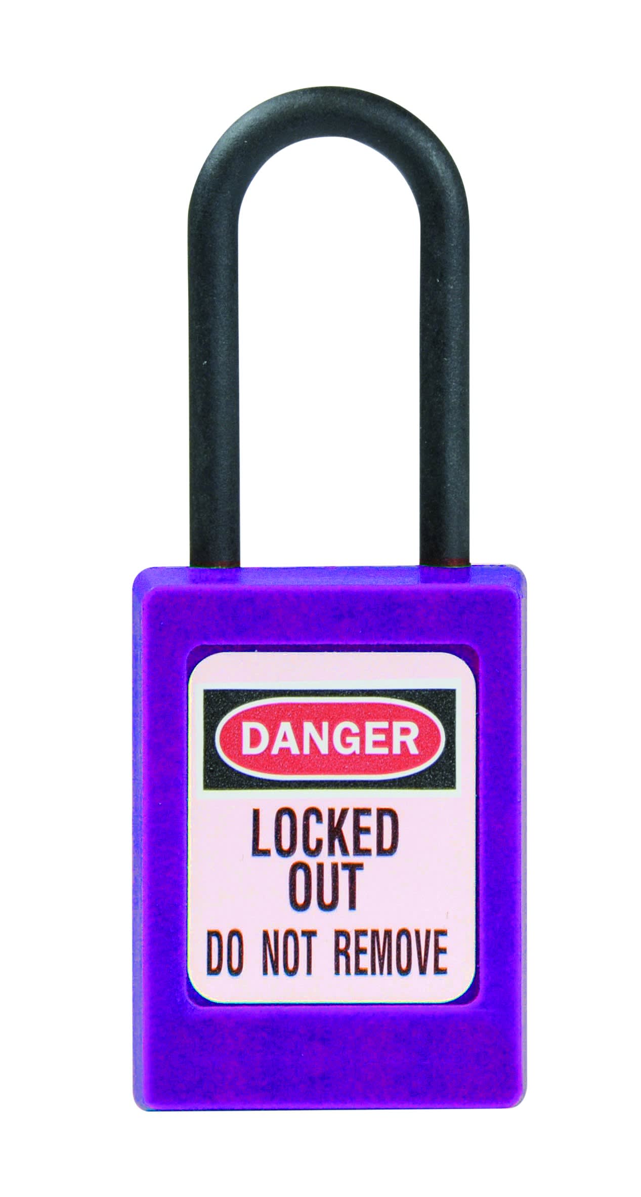 AGI Robur - Cadenas de consignation violet, non conducteur, anse 4.8 mm, clé unique