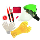 AGI Robur - Kit consignation BT: testeur, macaron, gants, bloque-disjoncteurs, pare-visage.