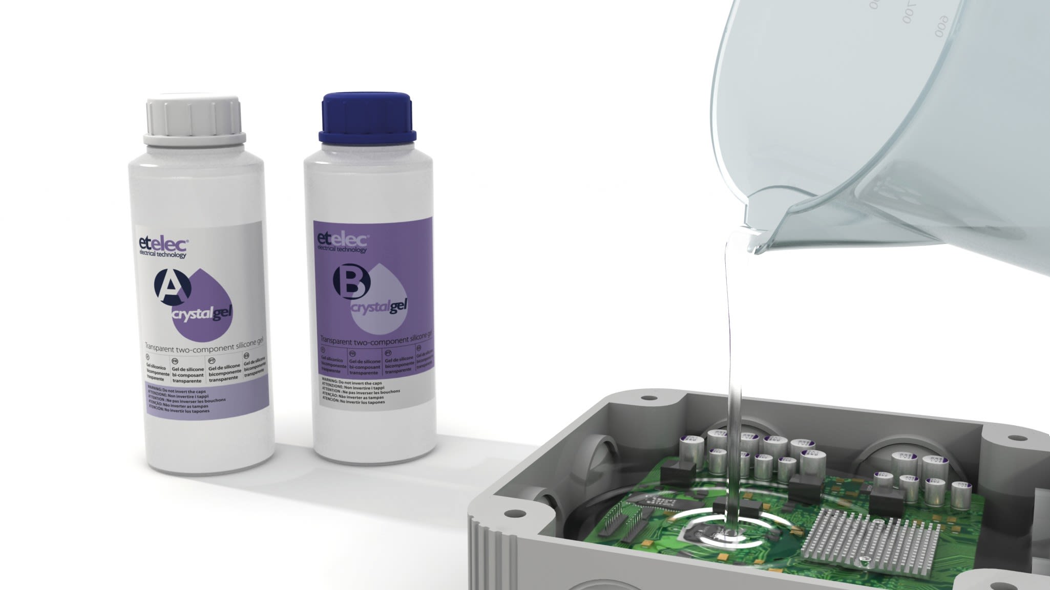 AGI Robur - Gel silicone réaccessible incolore transparent, 2,0 L, en bouteilles