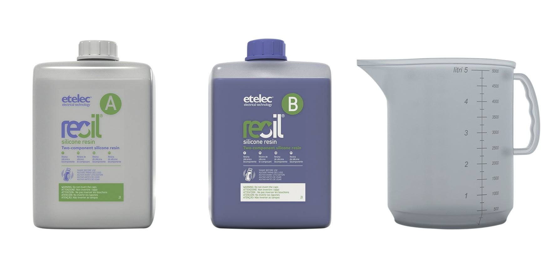 AGI Robur - Résine silicone réaccessible bleu opaque, 4 L, en bouteilles