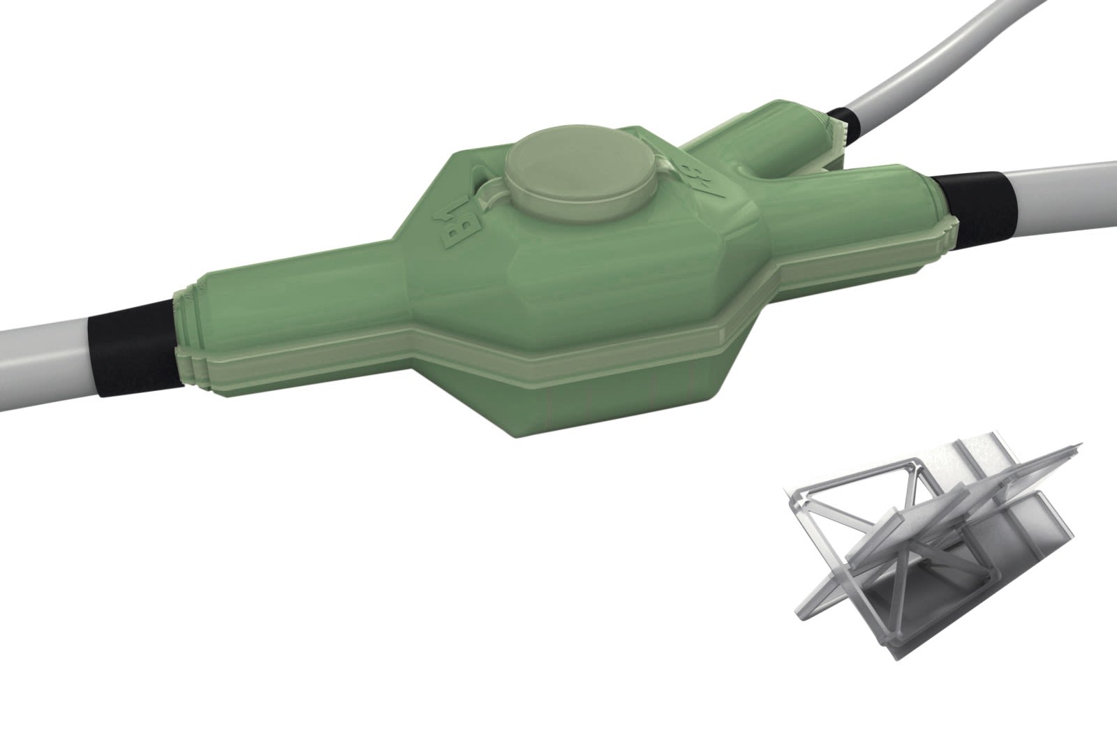 AGI Robur - Boite de dérivation et résine polyuréthane à couler avec séparateur. taille 4