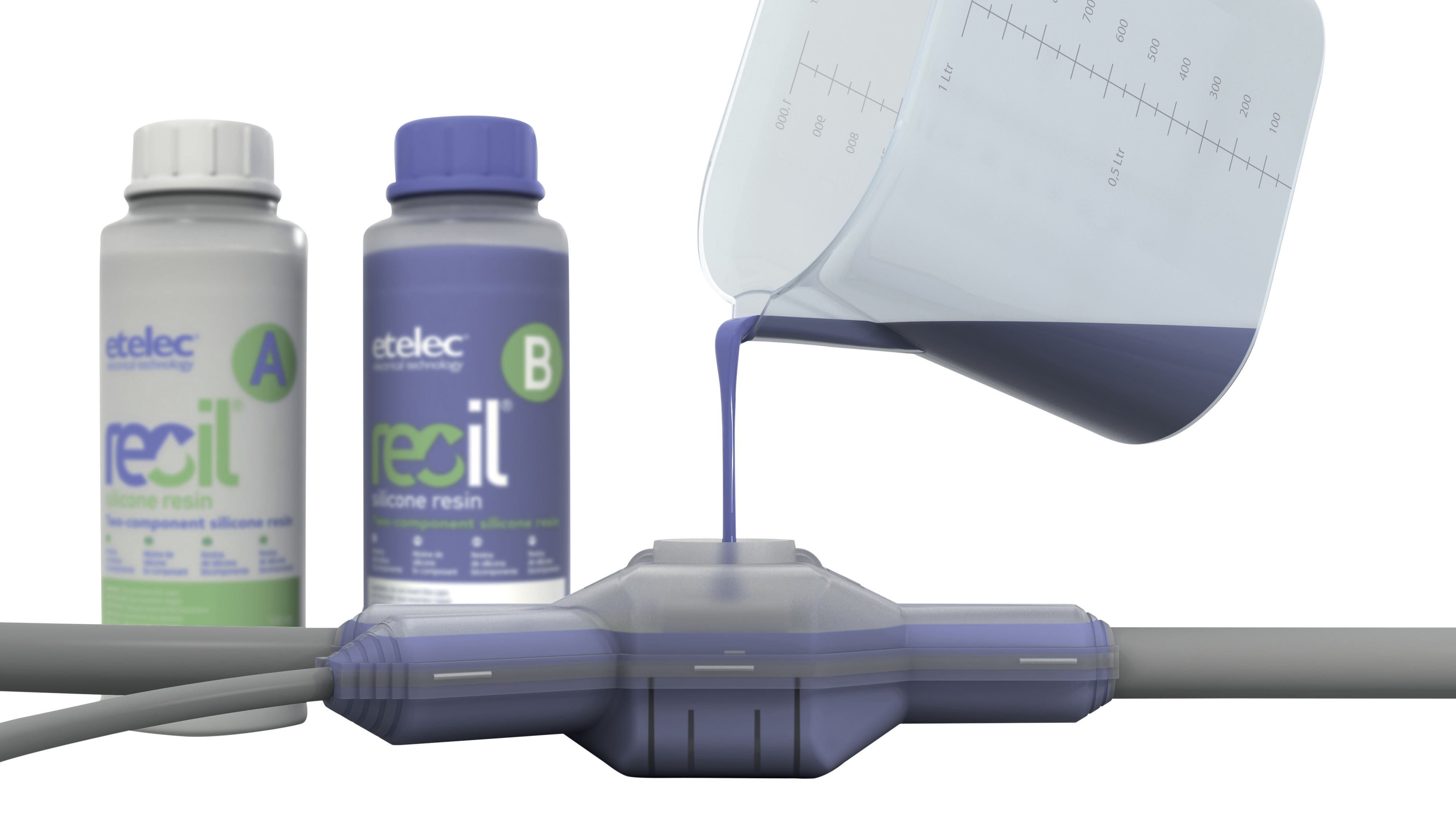 AGI Robur - Boite de jonction pour résine Resil, dérivation. 340x130mm, vol 2,9L