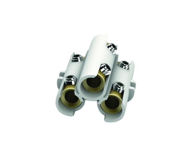 AGI Robur - Connecteur aluminium étamé isolé cylindrique, 3 pôles, 1,5 - 10 mm²